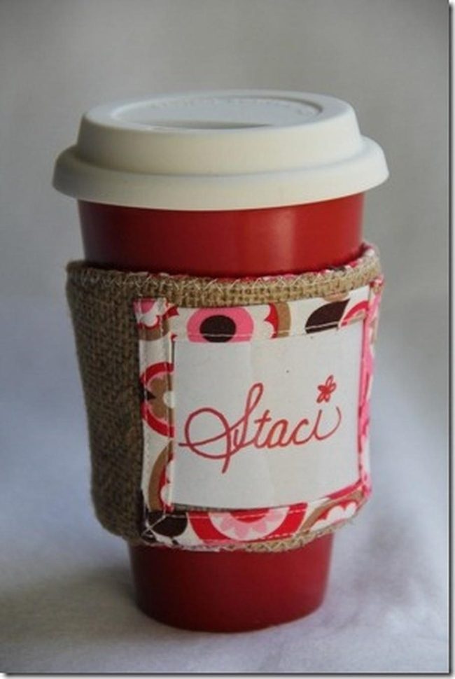 Red Cup, Personalized Fabric Sleeve