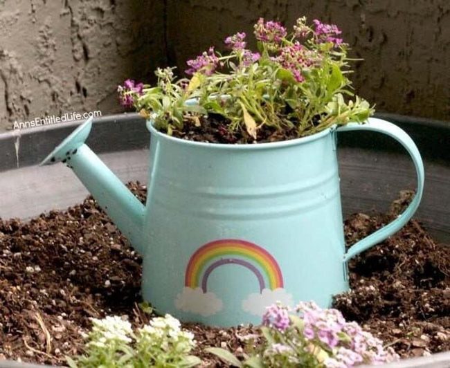 Turquoise Rainbow Watering Can