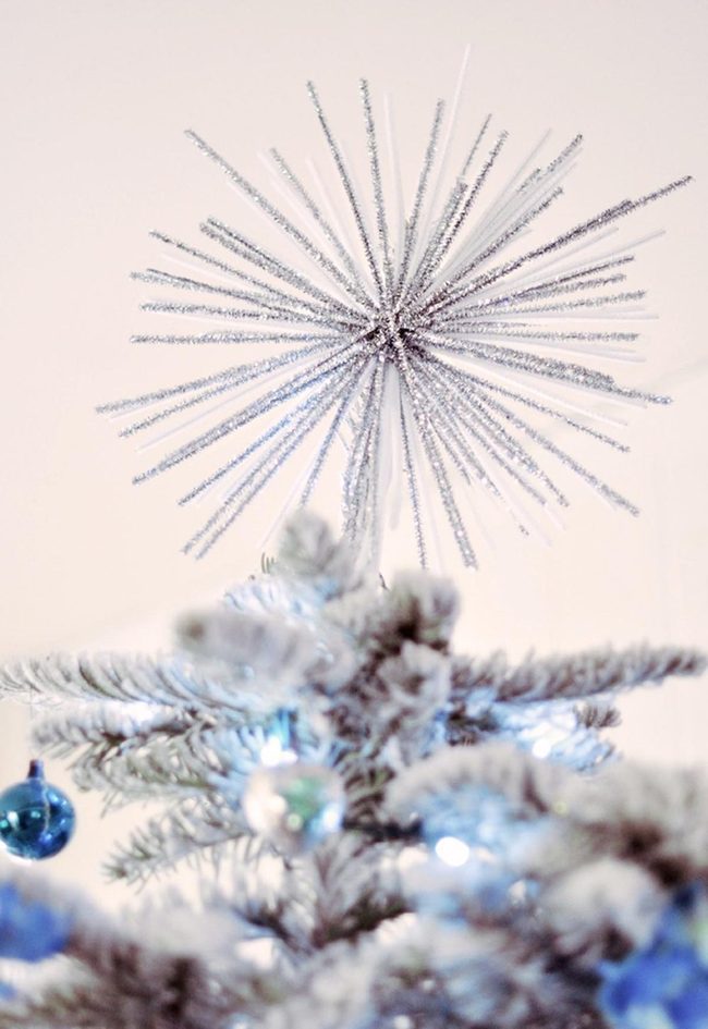 Silver Frosted Christmas Crown