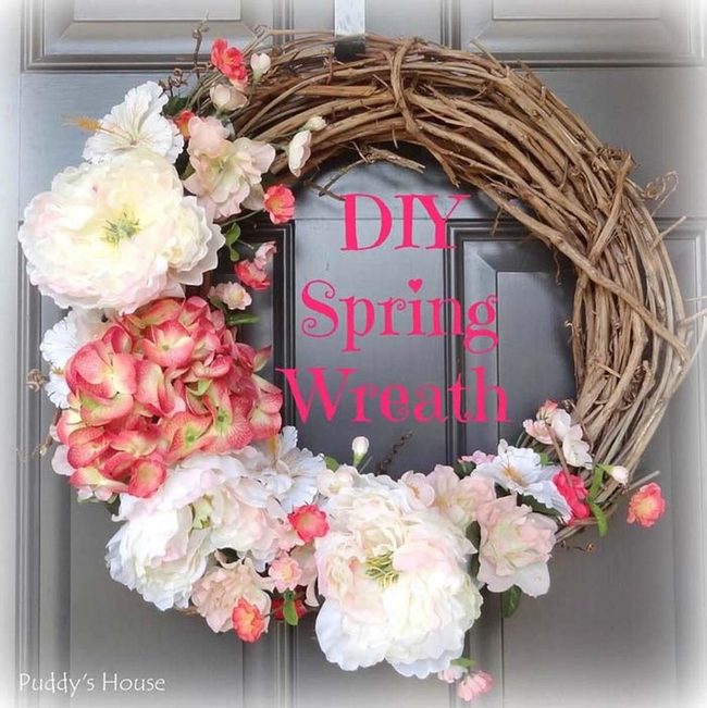 Everlasting Peony Hydrangea Wreath
