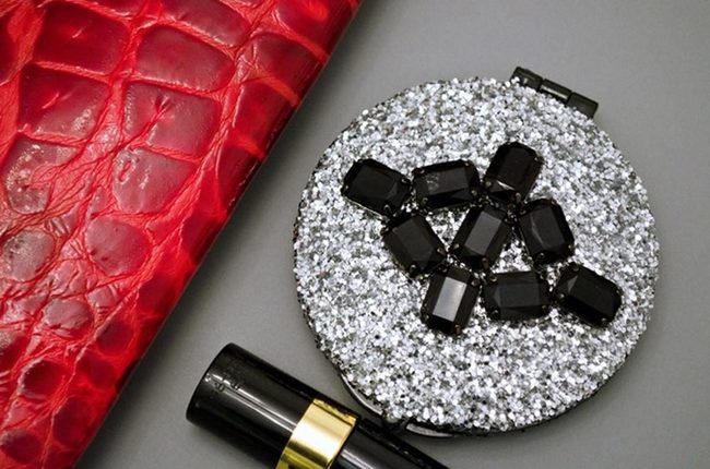 Sequined Discs With Crimson Crocodile