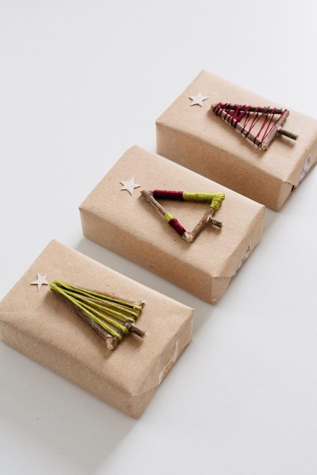 Handmade Twig Trees Gift Wrap