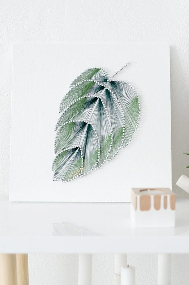 Green Nail Leaf Wall Art