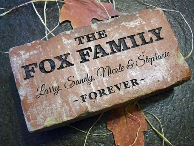 Carved Brick Garden Markers