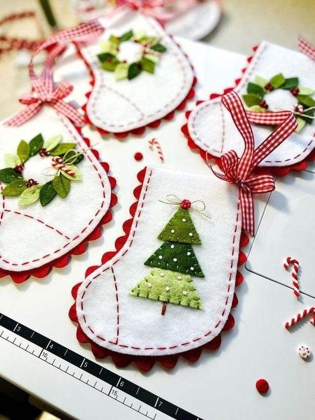 Colorful Felt Stocking Ornaments