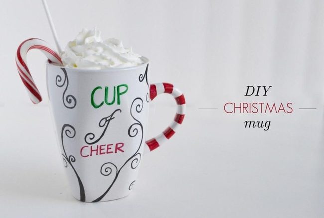 Striped Candy Cane Handle Mug