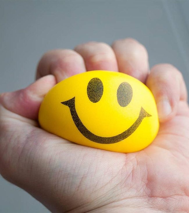Yellow Smiley Squeeze Ball