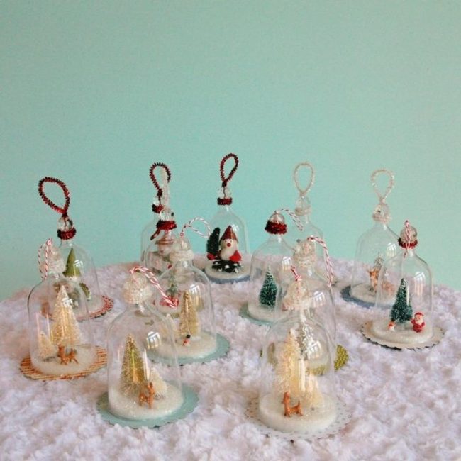 Swirling White Miniature Winter Globes