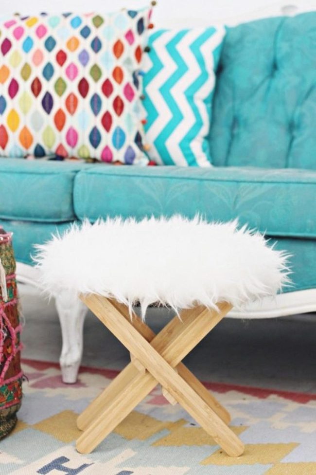 Turquoise Button Tufted Statement
