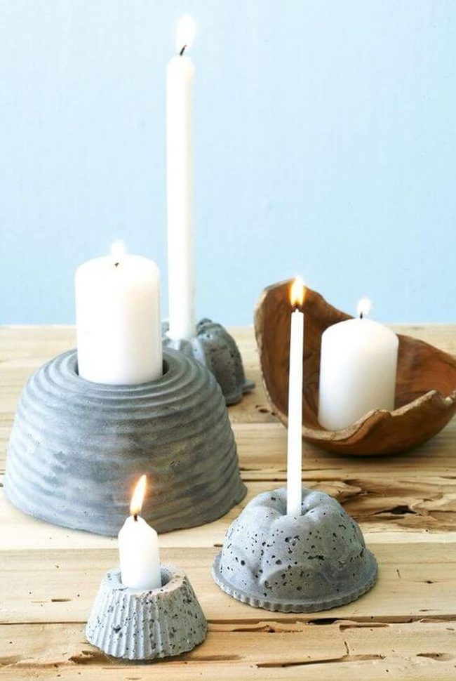 Raw Concrete Candlelight Displays