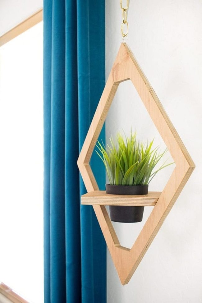 Metal Chain Wooden Plant Hangers