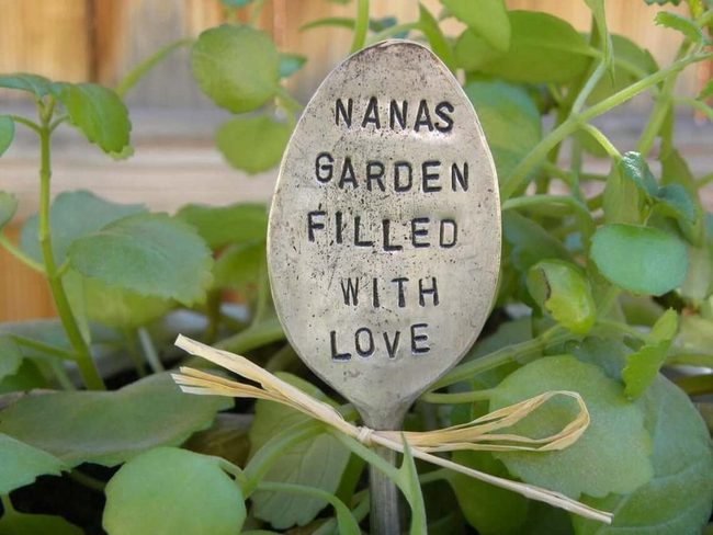 Engraved Metal Spoon Garden Labels