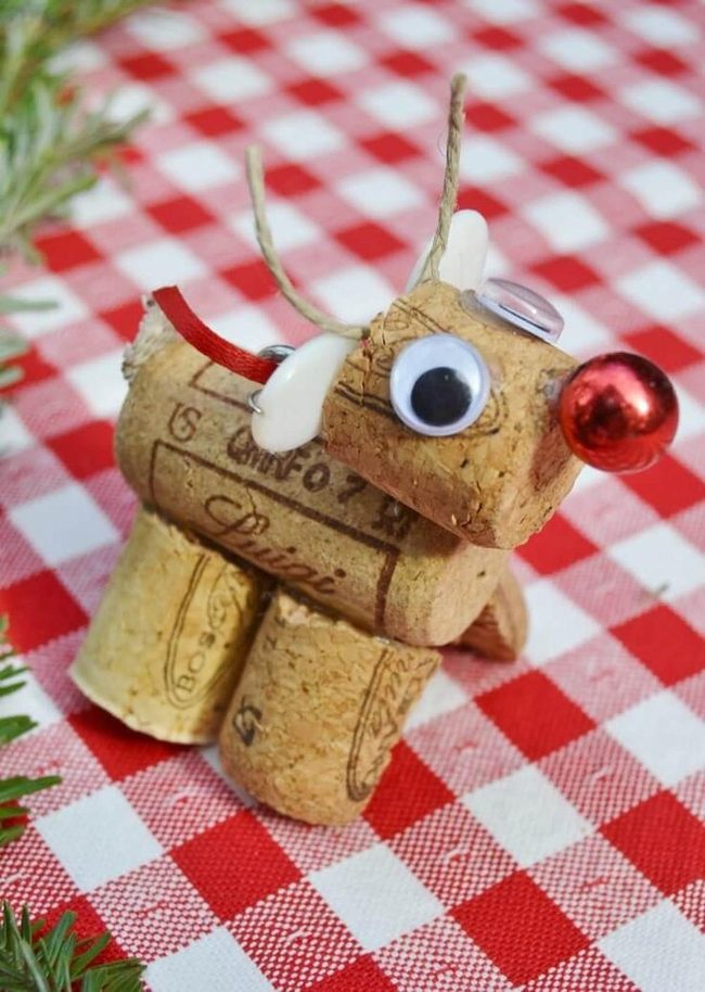 Cork Wine Reindeer Ornaments