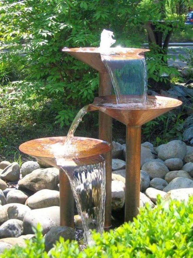 Cascading Copper Garden Fountain