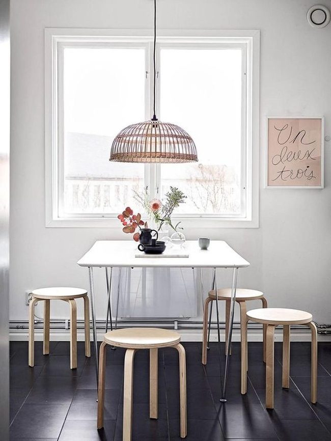 Black Tile Minimalist Dining