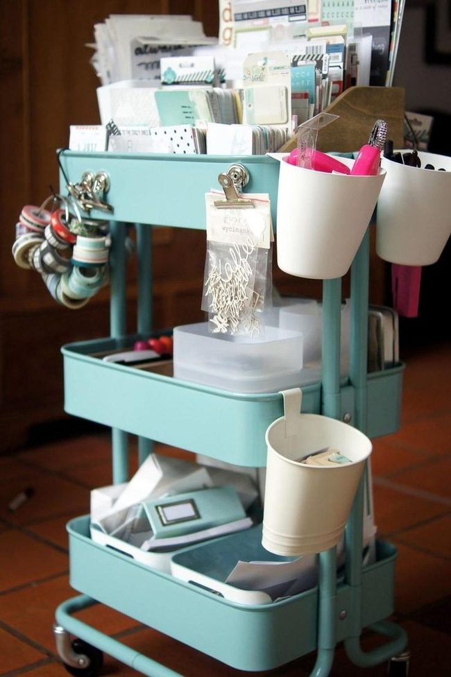 Bright Blue Supply Cart
