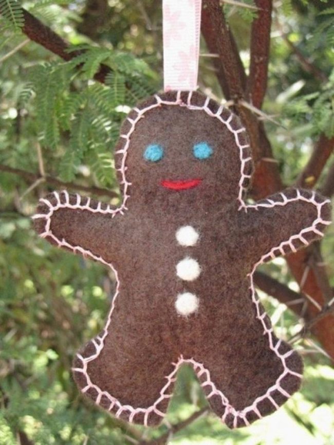 Felt Snowman With Blue Eyes