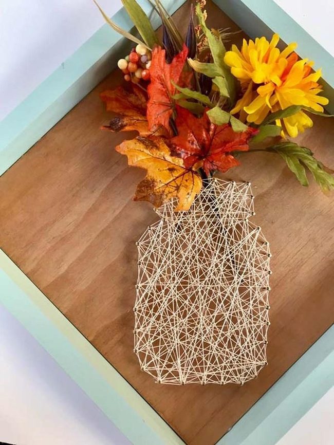 Autumn String Jar Art