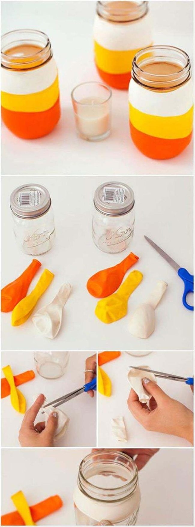 Balloon-Wrapped Candy Jars Orange