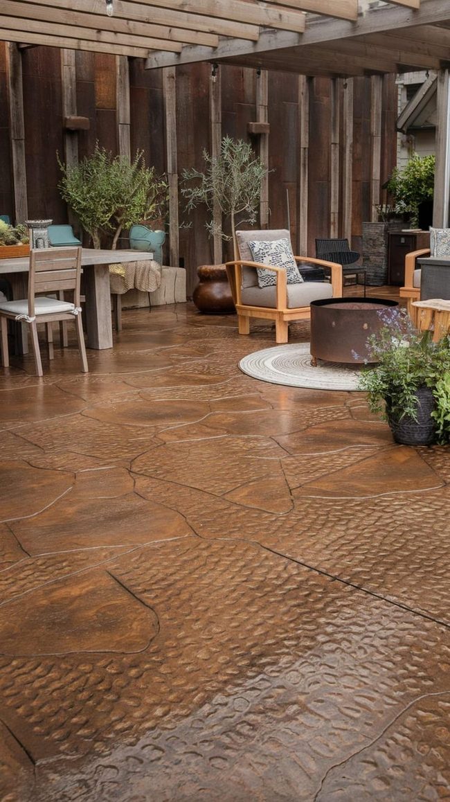 Concrete Patio Built-In Fire
