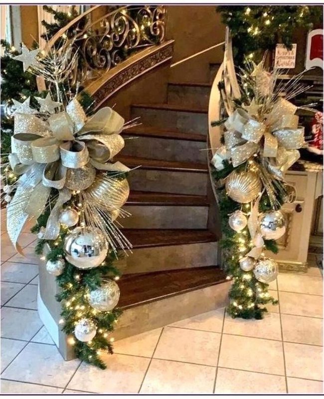 Silver And Gold Staircase Garland