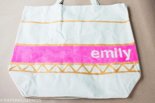 White Canvas Pink Stripes