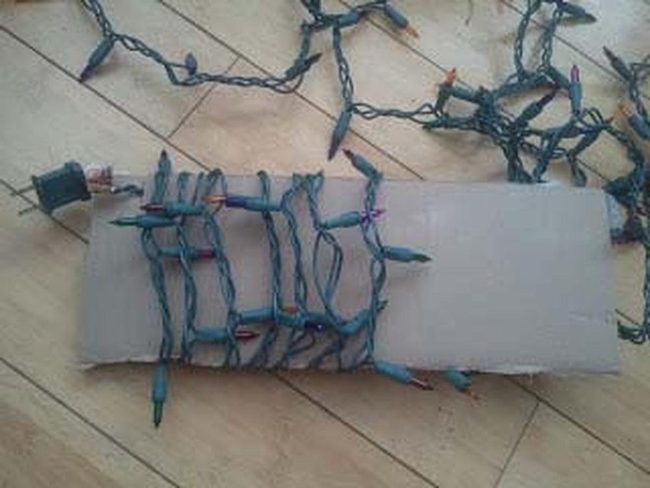 Cardboard Light Strand Organizer