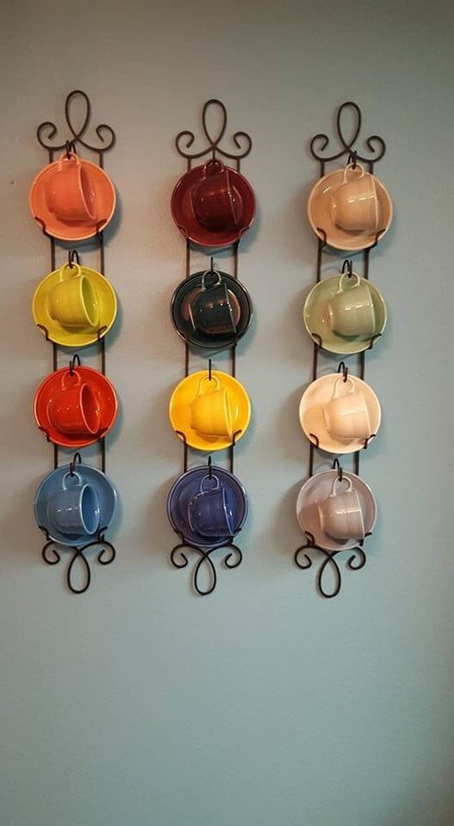 Colorful Teacups Wall Display
