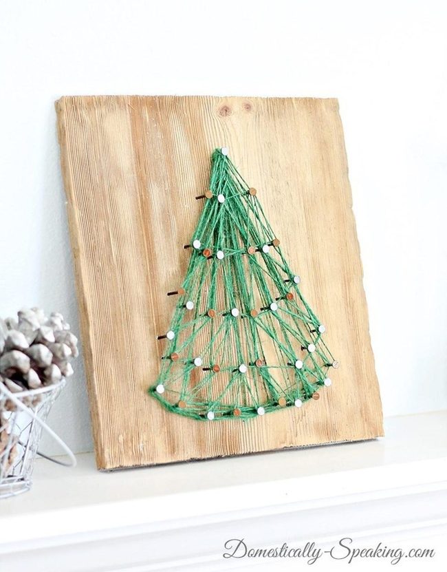 Green Christmas Tree String Art