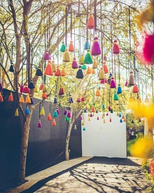 Dangling Rainbow Tassels