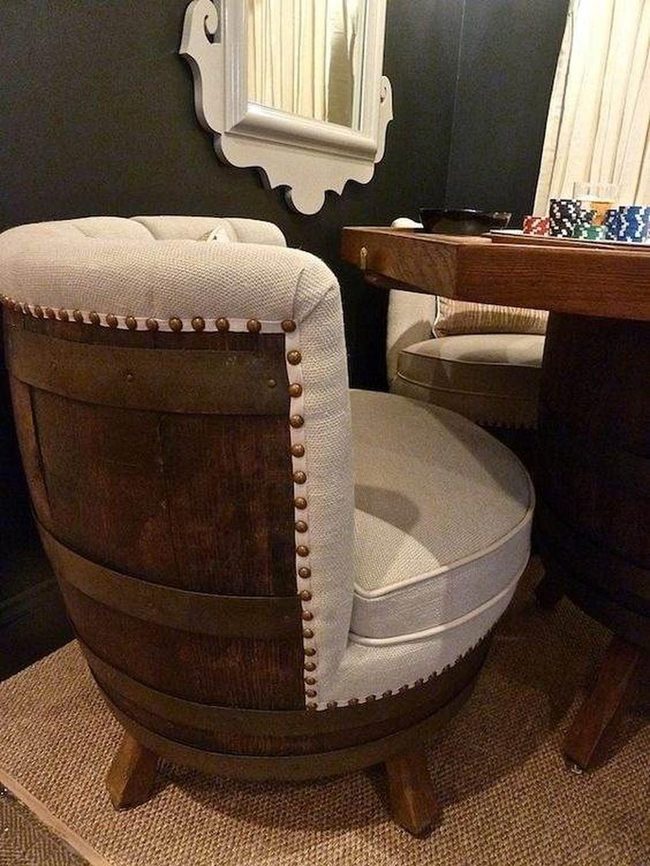 Whiskey Barrel Barrel Chair Wood