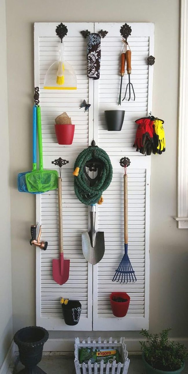 Weathered Shutters Garden Storage