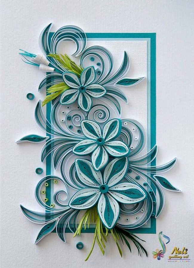 Teal Spirals With Textured Petals