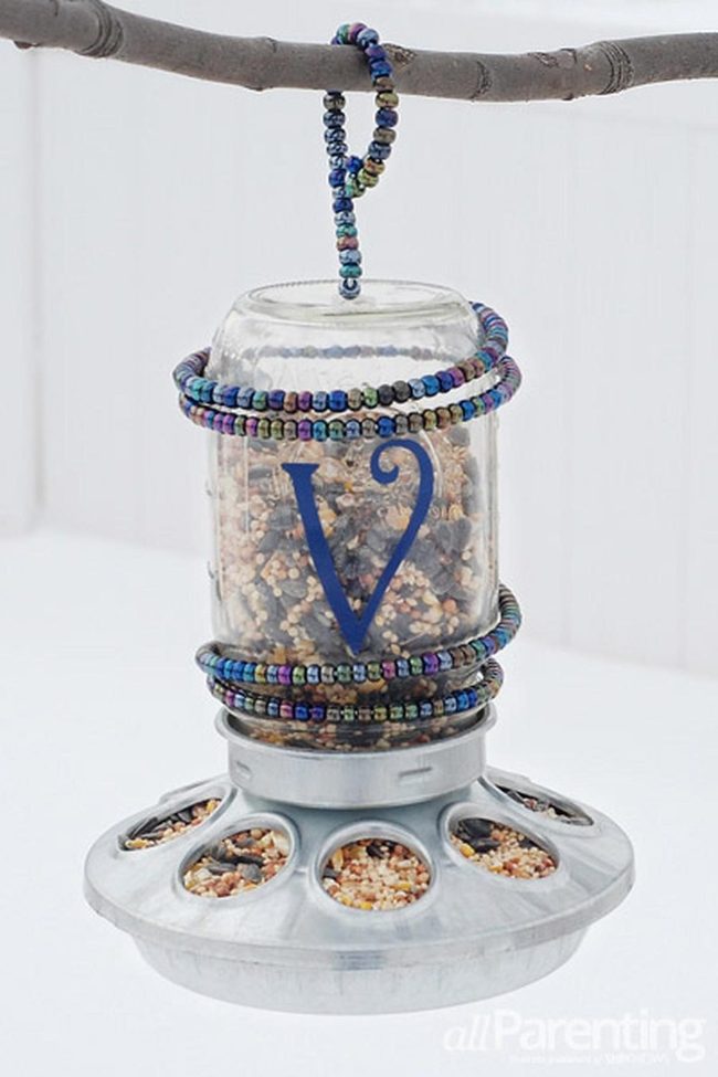 Multicolored Seeds Through Blue Glass
