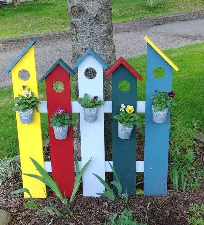 Painted Flower Fence Panels