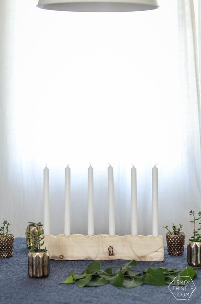 Wooden Block Candle Holder