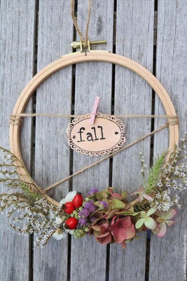 Dried Flowers Cascade Autumn Wreath