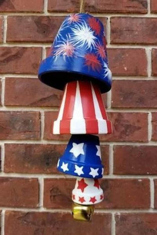 Red White Blue Star Chimes
