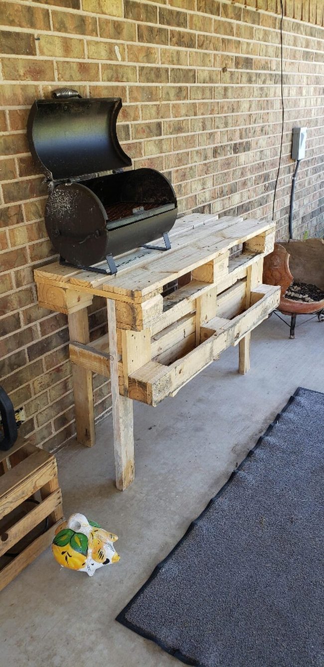 Wooden Grill Station Table