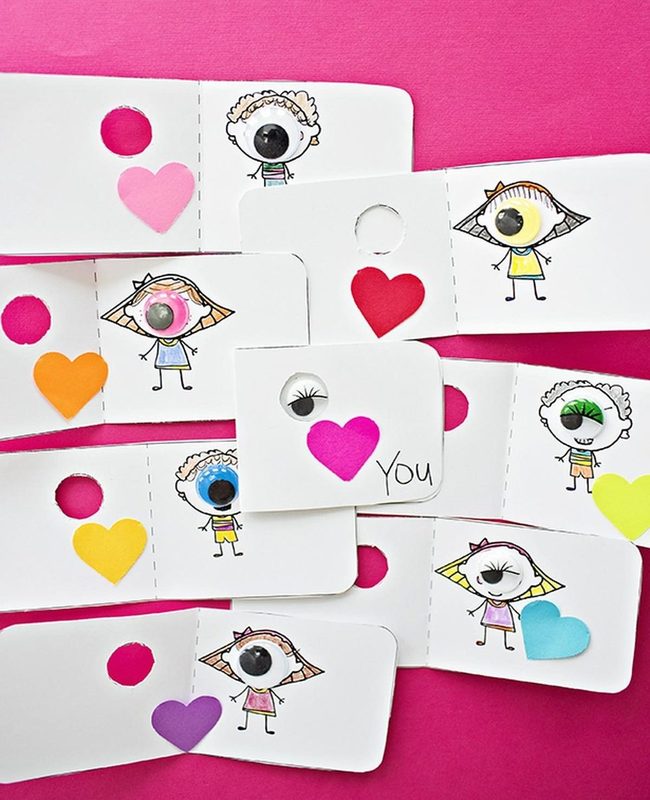 Pink Characters, Colorful Hearts