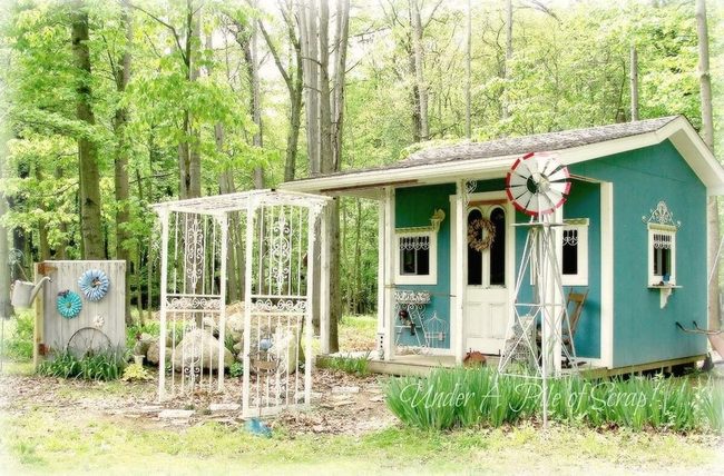 Vintage Metal Doors Garden Arbor