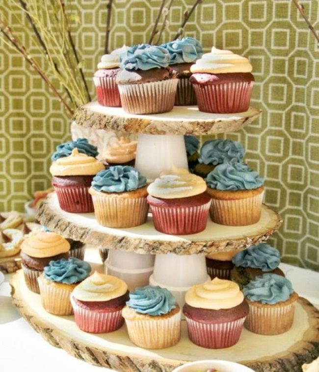 Tiered Wood Cupcake Display