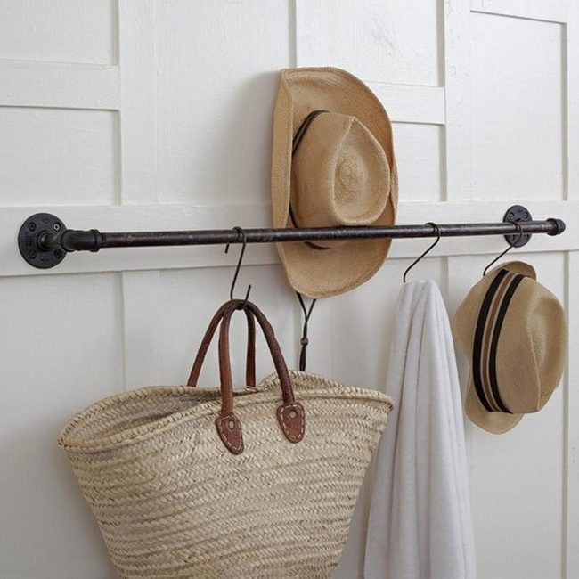 Black Rod Straw Hats Display