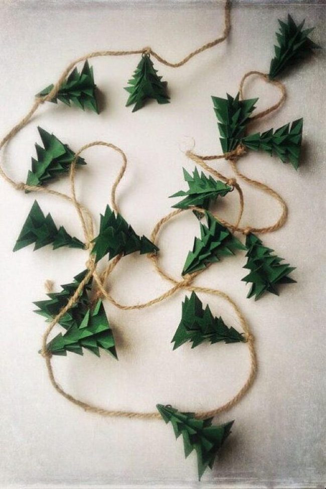 Handmade Green Holiday Garland