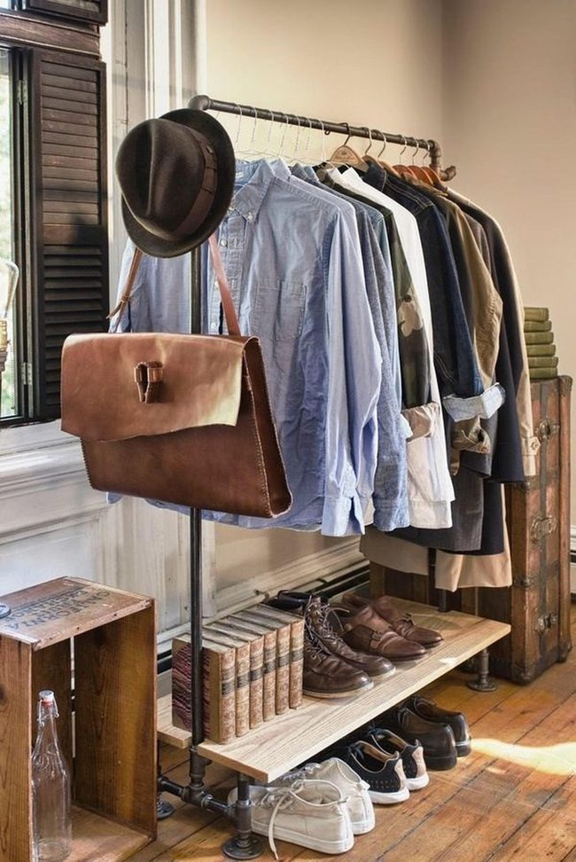 Sunlit Wooden Closet Corner