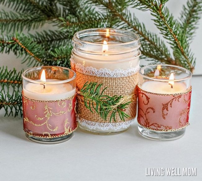 Pink Fabric Candlelight Trio