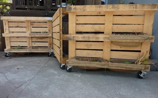 Wooden Crate Green Planters