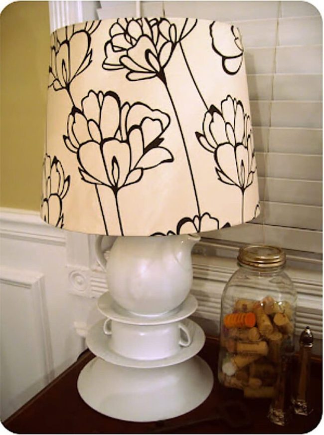 Stacked Teacup Electrical Lamp
