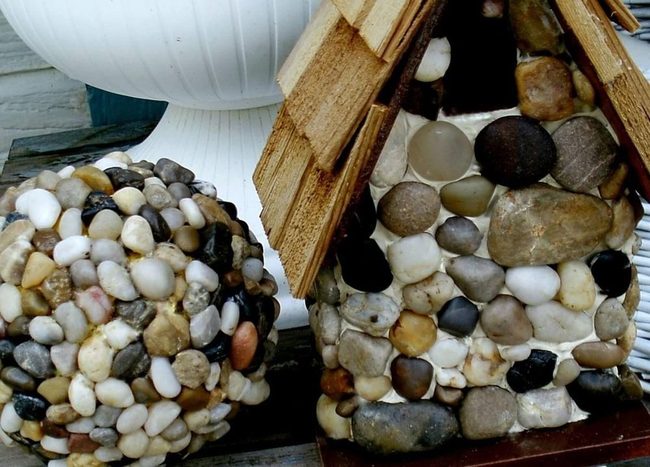 Stone-Covered Garden Spheres
