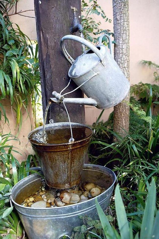 Vintage Bucket Water Feature